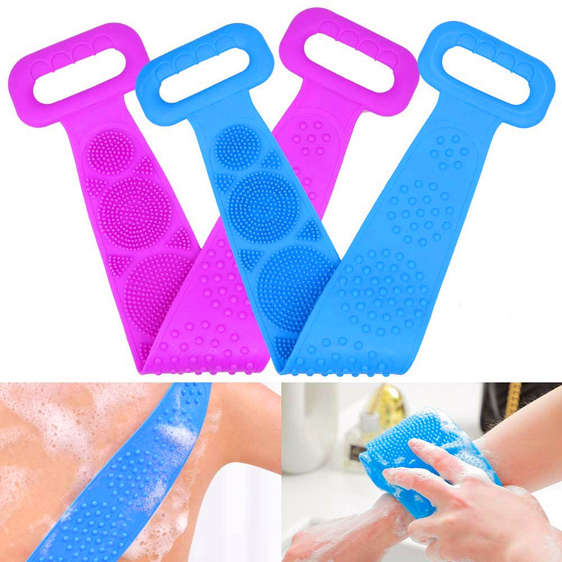 2 pachete baie de silicon corp perie spătar spălător exfoliant spălător spălare Spălătorie curea moale pentru femei bărbați profunde curățare masaj piele